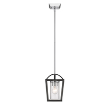  4309-M1L BLK-SD - Mercer Mini Pendant in Matte Black with Chrome accents and Seeded Glass